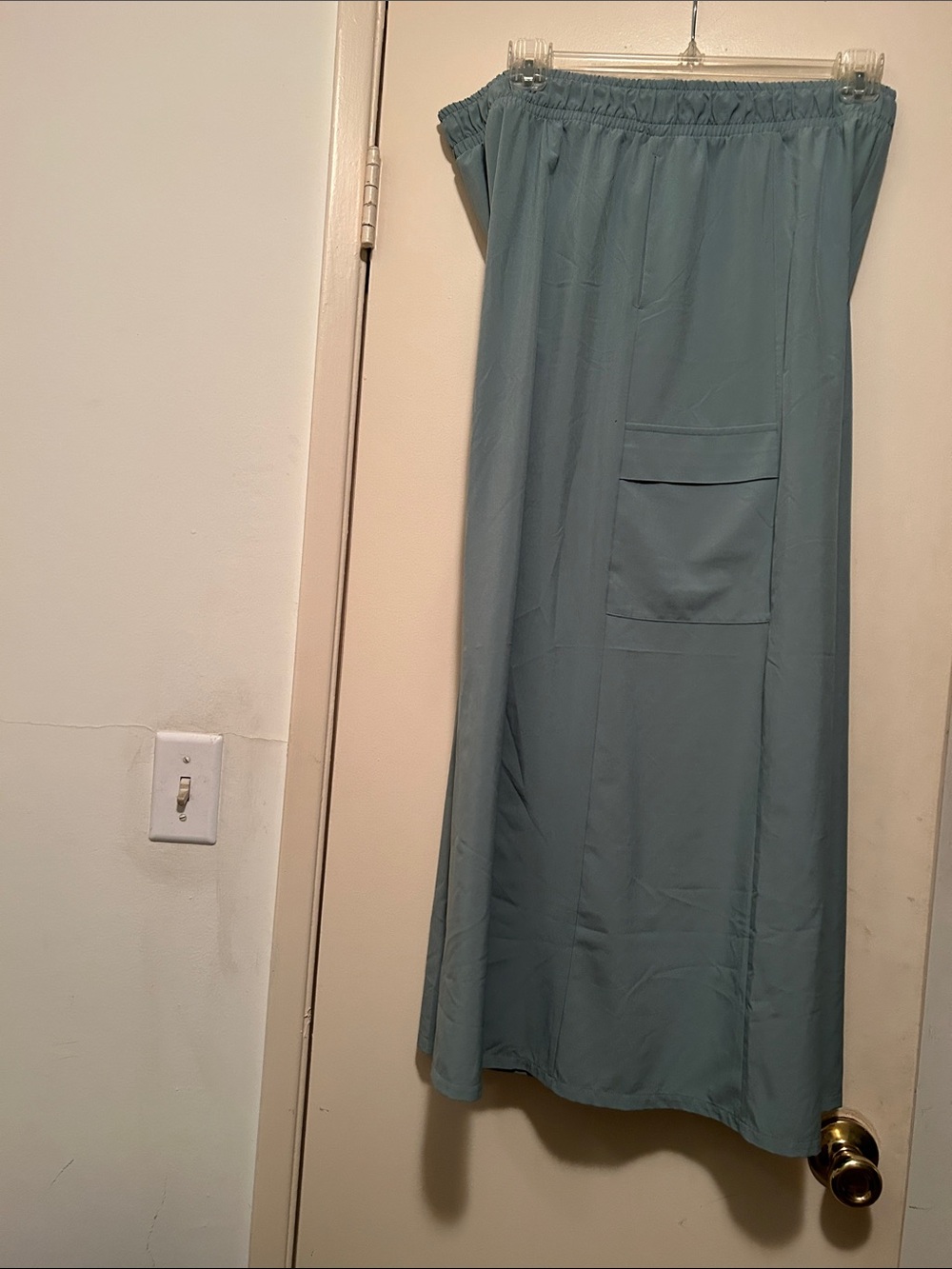Zella Light Teal Elastic-Waist full length & flowy legs with Front Patch Pocket